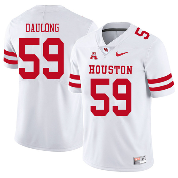 2018 Men #59 Jacob Daulong Houston Cougars College Football Jerseys Sale-White